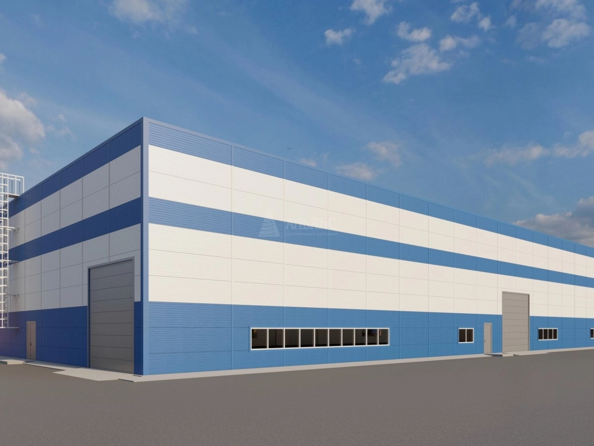 3D визуализация Производственный цех из сэндвич панелей - фото 2