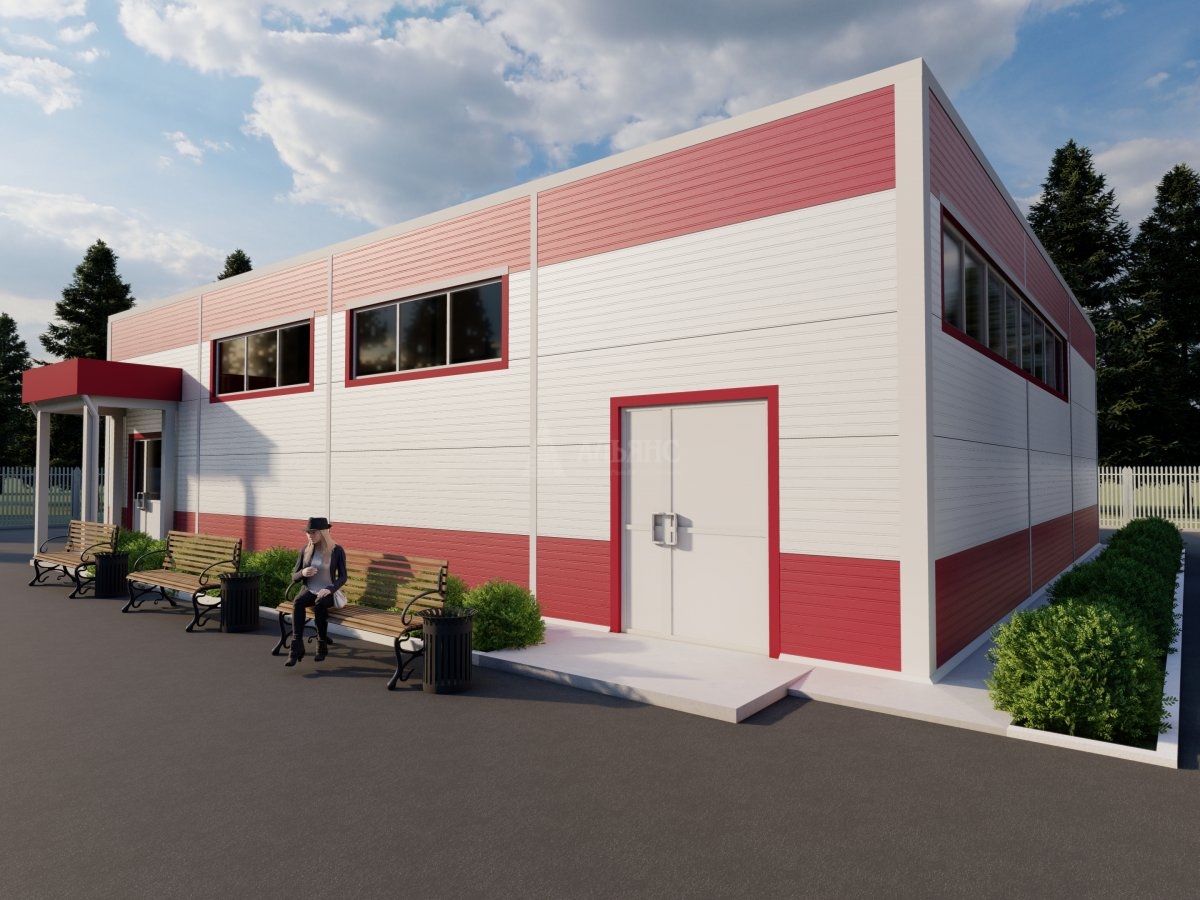 3D визуализация Магазин из сэндвич-панелей - фото 3